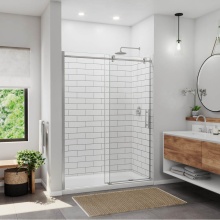 Maax 135920-900-305-000 - Ibiza 57-59 x 78 Inch 8mm Sliding Shower Door for Alcove Installation with Clear glass in Brushed