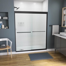 Maax 134565-927-340-000 - Kameleon 55-59 x 71 Inch 6 mm Bypass Shower Door for Alcove Installation with Fluted glass in Matt