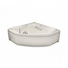 Maax 100055-055-007 - Infinity 60 in. x 60 in. Corner Bathtub with Aerofeel System Center Drain in Biscuit