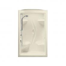Maax 101139-SL-000-004 - Stamina 48-I 51 in. x 35.75 in. x 85.25 in. 3-piece Shower with Left Seat, Center Drain in Bone