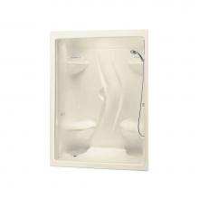 Maax 101141-S2R-000-004 - Stamina 60-I 59.5 in. x 35.75 in. x 85.25 in. 3-piece Shower with Two Seats, Right Drain in Bone