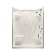 Maax 101142-L-000-007 - Stamina 60-II 59.5 in. x 35.75 in. x 76.375 in. 1-piece Shower with Left Seat, Left Drain in Biscu