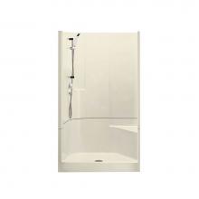 Maax 101169-000-004 - Biarritz 90 47.5 in. x 36.25 in. x 75 in. 2-piece Shower with No Seat, Center Drain in Bone