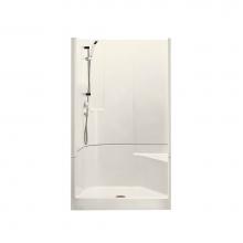 Maax 101169-000-007 - Biarritz 90 47.5 in. x 36.25 in. x 75 in. 2-piece Shower with No Seat, Center Drain in Biscuit