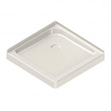 Maax 101431-000-007 - SQ 32.125 in. x 32.125 in. x 4.125 in. Square Corner Shower Base with Center Drain in Biscuit