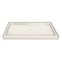 Maax 101433-000-007 - MAAX 47.75 in. x 32.125 in. x 4.125 in. Rectangular Alcove Shower Base with Center Drain in Biscui