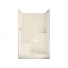 Maax 102677-R-000-004 - Evergreen 47.75 in. x 37 in. x 76.25 in. 1-piece Shower with Right Seat, Center Drain in Bone