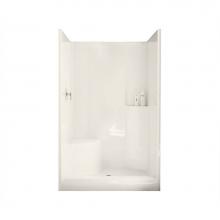 Maax 102677-L-000-007 - Evergreen 47.75 in. x 37 in. x 76.25 in. 1-piece Shower with Left Seat, Center Drain in Biscuit
