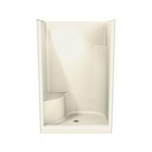 Maax 102720-L-000-004 - Carlton I 47.625 in. x 34.875 in. x 75 in. 1-piece Shower with Left Seat, Center Drain in Bone
