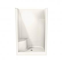 Maax 102720-L-000-007 - Carlton I 47.625 in. x 34.875 in. x 75 in. 1-piece Shower with Left Seat, Center Drain in Biscuit