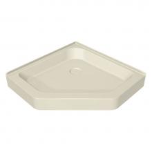 Maax 105042-000-004 - NA 36.125 in. x 36.125 in. x 6.125 in. Neo-Angle Corner Shower Base with Center Drain in Bone