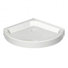 Maax 105049-000-001 - R 36.125 in. x 36.125 in. x 6.125 in. Round Corner Shower Base with Center Drain in White