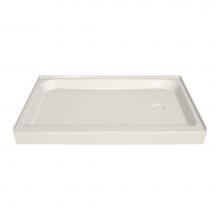 Maax 105056-R-000-007 - MAAX 59.75 in. x 32.125 in. x 6.125 in. Rectangular Alcove Shower Base with Right Drain in Biscuit