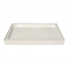 Maax 105057-000-007 - MAAX 59.75 in. x 36.125 in. x 6.125 in. Rectangular Alcove Shower Base with Center Drain in Biscui