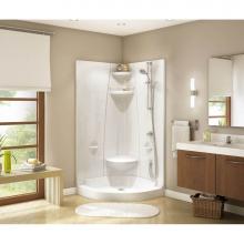 Maax 105102-S-000-001 - Freestyle 42 Neo-Round 41.75 in. x 41.75 in. x 77.75 in. 2-piece Shower With Center Footrest in Wh