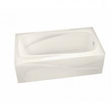 Maax 105231-L-091-007 - Santorini 60 in. x 32 in. Alcove Bathtub with 10 microjets System Left Drain in Biscuit