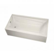 Maax 105511-R-103-007 - Exhibit 6030 IFS AFR Acrylic Alcove Right-Hand Drain Aeroeffect Bathtub in Biscuit
