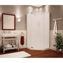 Maax 105544-000-129 - Begonia 36 in. x 36 in. x 72 in. Neo-Angle Shower Kit with Center Drain in White with Pebble Glass