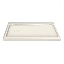 Maax 105594-R-000-007 - MAAX 59.75 in. x 36.25 in. x 4.125 in. Rectangular Corner Shower Base with Right Drain in Biscuit