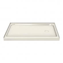 Maax 105706-L-000-007 - MAAX 59.75 in. x 32.125 in. x 4.125 in. Rectangular Alcove Shower Base with Left Drain in Biscuit