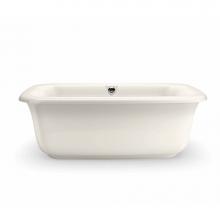 Maax 105756-055-007 - Miles 66 in. x 36 in. Freestanding Bathtub with Aerofeel System Center Drain in Biscuit