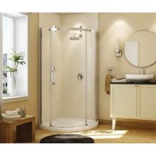 Maax 105760-L-000-001 - Olympia Round - Left Opening 36 in. x 36 in. x 78 in. Round Shower Kit with Left Drain in White wi