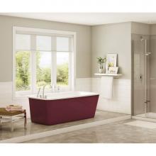 Maax 105798-000-073 - Lounge 64 in. x 34 in. Freestanding Bathtub with End Drain in Ruby