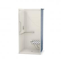 Maax 106031-L-000-007 - OPS-3636 L-BAR, VERTICAL BAR & Seat 36 in. x 36 in. x 76.625 in. 1-piece Shower with Left-hand