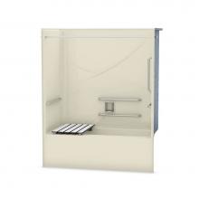 Maax 106061-R-000-004 - OPTS-6032 - with ANSI Grab Bars and Seat 57 in. x 31.5 in. x 69.75 in. 1-piece Tub Shower with Rig