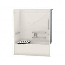 Maax 106061-L-000-007 - OPTS-6032 - with ANSI Grab Bars and Seat 57 in. x 31.5 in. x 69.75 in. 1-piece Tub Shower with Lef