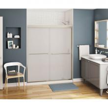 Maax 134564-981-305 - Kameleon 51-55 in. x 71 in. Bypass Alcove Shower Door with Mistelite Glass in Brushed Nickel