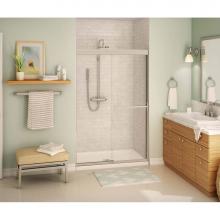 Maax 135671-900-305-000 - Aura 43-47 in. x 71 in. Bypass Alcove Shower Door with Clear Glass in Brushed Nickel