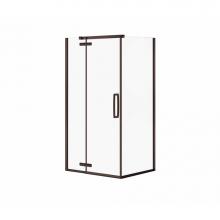 Maax 137302-900-173-000 - Hana Rectangular 34 in. x 42 in. x 75 in. Pivot Corner Shower Door with Clear Glass in Dark Bronze