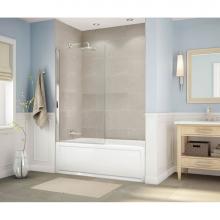 Maax 137511-900-305-000 - Axial Square 34 in. x 58 in. Tub Shield with Clear Glass in Brushed Nickel