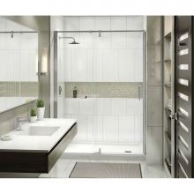 Maax 137832-900-305-000 - ModulR 60 x 78 in. 8 mm Pivot Shower Door for Alcove Installation with Clear glass in Brushed Nick