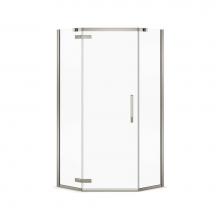 Maax 139315-900-305-000 - Davana Neo-angle 38 in. x 38 in. x 75 in. Pivot Corner Shower Door with Clear Glass in Brushed Nic