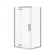 Maax 139330-900-305-000 - Davana Rectangular 34 in. x 42 in. x 75 in. Pivot Corner Shower Door with Clear Glass in Brushed N