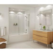 Maax 139398-900-340-000 - Halo 56 1/2-59 x 59 in. 8 mm Sliding Tub Door for Alcove Installation with Clear glass in Matte Bl
