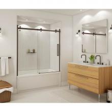 Maax 139398-900-173-000 - Halo 56 1/2-59 x 59 in. 8 mm Sliding Tub Door for Alcove Installation with Clear glass in Dark Bro