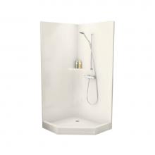 Maax 140007-000-007 - CSS36 37.625 in. x 37.625 in. x 77.75 in. 1-piece Shower with No Seat, Center Drain in Biscuit