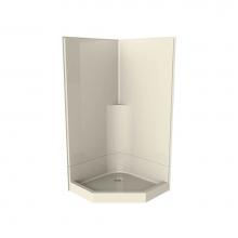 Maax 140079-000-004 - SECCSS36 37.5 in. x 37.5 in. x 77.75 in. 2-piece Shower with No Seat, Center Drain in Bone