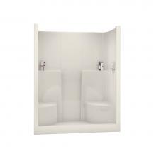 Maax 140088-000-007 - SS3660 60 in. x 36 in. x 75 in. 1-piece Shower with Two Seats, Center Drain in Biscuit
