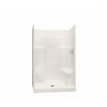 Maax 140092-L-000-007 - SST3648 R/L 48 in. x 36 in. x 75 in. 1-piece Shower with Left Seat, Center Drain in Biscuit