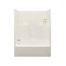 Maax 140107-R-003-007 - TSTEA60 60 in. x 34 in. x 78 in. 1-piece Tub Shower with Whirlpool Right Drain in Biscuit