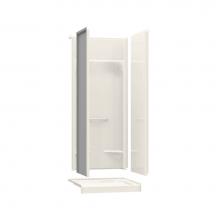 Maax 145018-000-007 - KDS 31.875 in. x 32 in. x 76 in. 4-piece Shower with No Seat, Center Drain in Biscuit