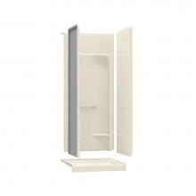 Maax 145019-000-004 - KDS AFR 31.875 in. x 32 in. x 79.5 in. 4-piece Shower with No Seat, Center Drain in Bone