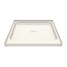 Maax 145020-000-007 - SPL 31.875 in. x 32 in. x 4.375 in. Square Alcove Shower Base with Center Drain in Biscuit