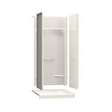 Maax 145025-000-007 - KDS AFR 35.875 in. x 36 in. x 79.5 in. 4-piece Shower with No Seat, Center Drain in Biscuit
