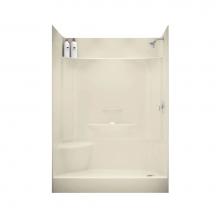 Maax 145036-L-000-004 - KDS 59.75 in. x 30 in. x 80.125 in. 4-piece Shower with Left Seat, Right Drain in Bone