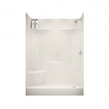 Maax 145036-R-000-007 - KDS 59.75 in. x 30 in. x 80.125 in. 4-piece Shower with Right Seat, Left Drain in Biscuit
